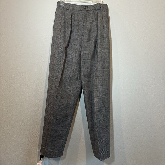 VTG Giorgio Houndstooth Plaid Wool Double Breasted Hi Waist Pants Suit Large 90s - Picture 7 of 16